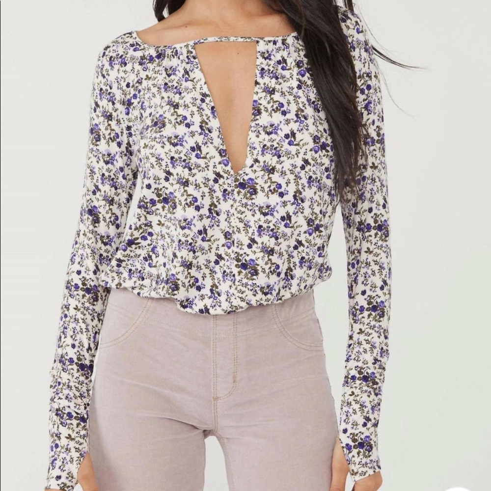 Free People Floral Bodysuit